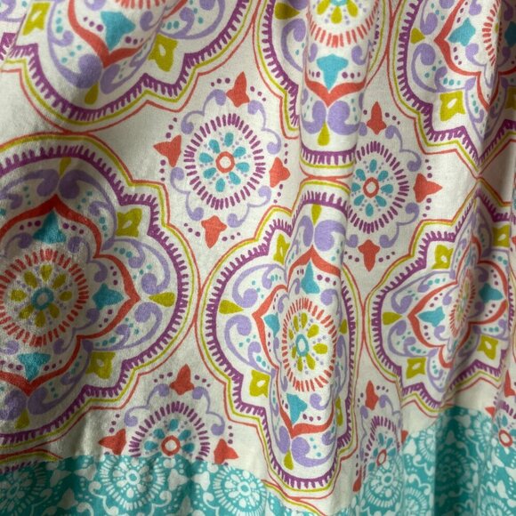 Counting Daisies Girls Purple Teal Geometric Print Tie Back Dress Size: 5 - Picture 7 of 7